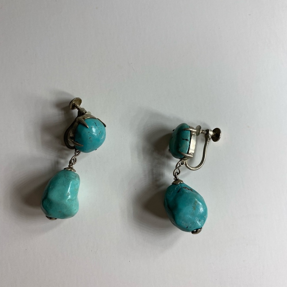 Vintage Turquoise and Silver Earrings
